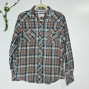 Mountain Khakis Men’s Long-sleeve Rodeo Shirt Pearl Snaps Button Down Plaid